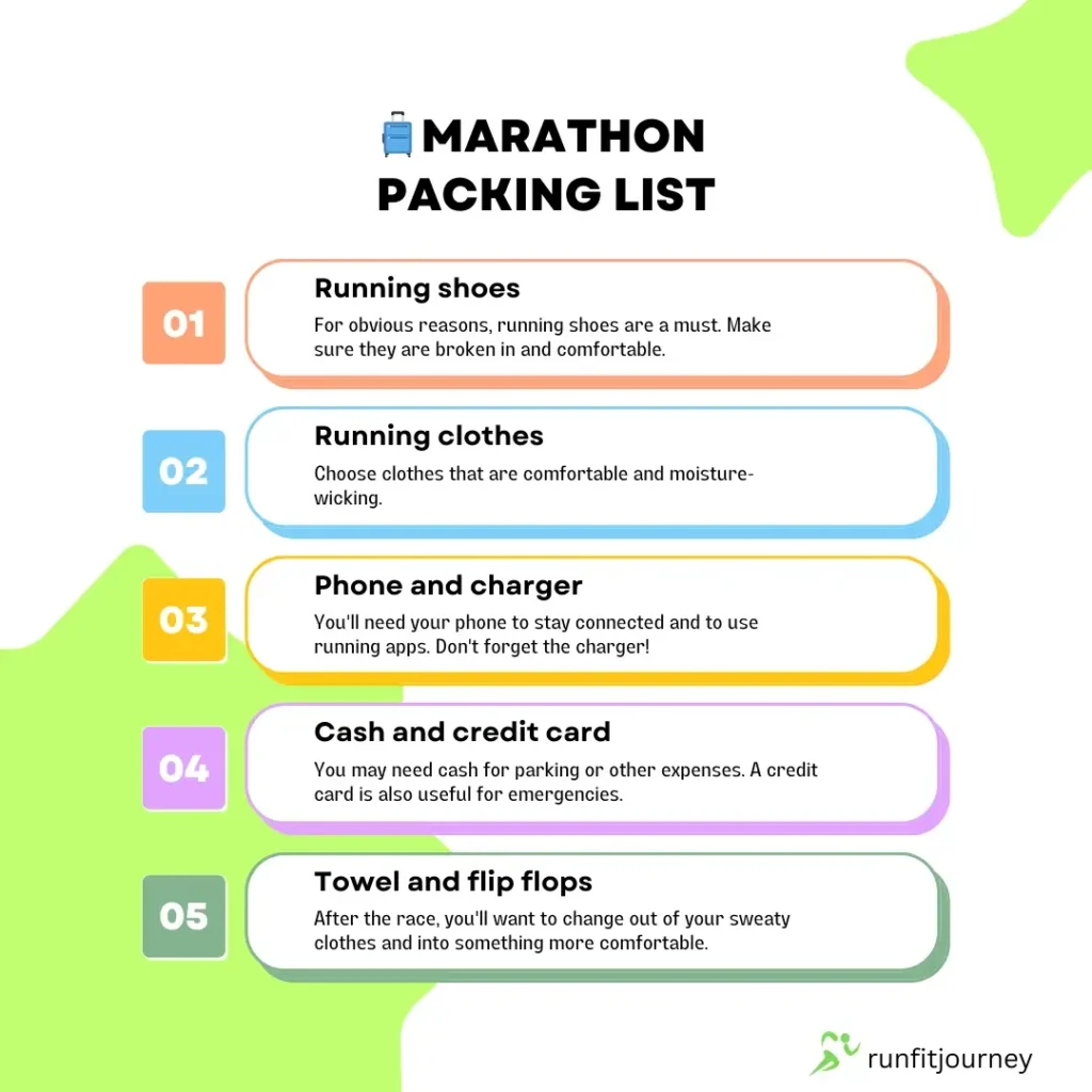 Marathon Checklist Packing Part1