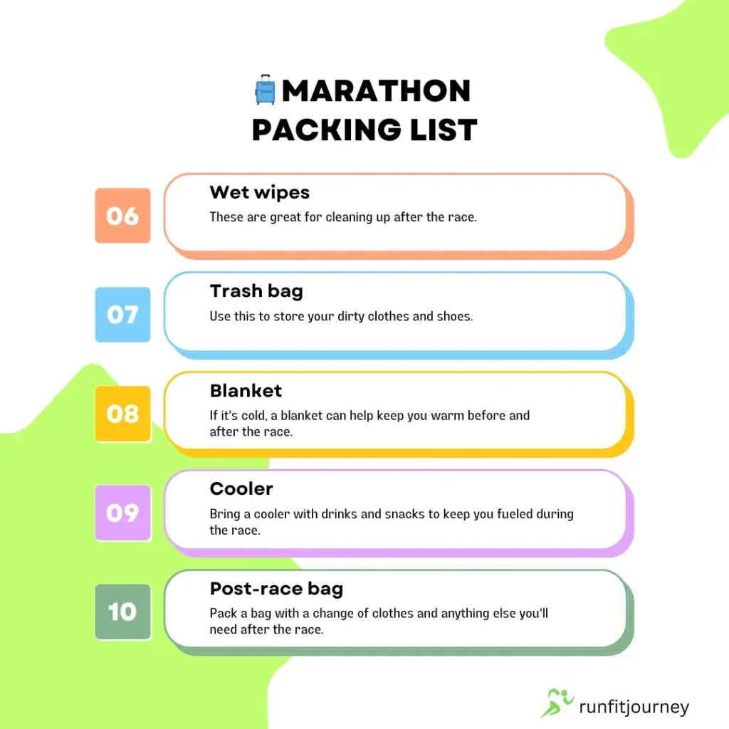 Marathon Checklist Packing Part2